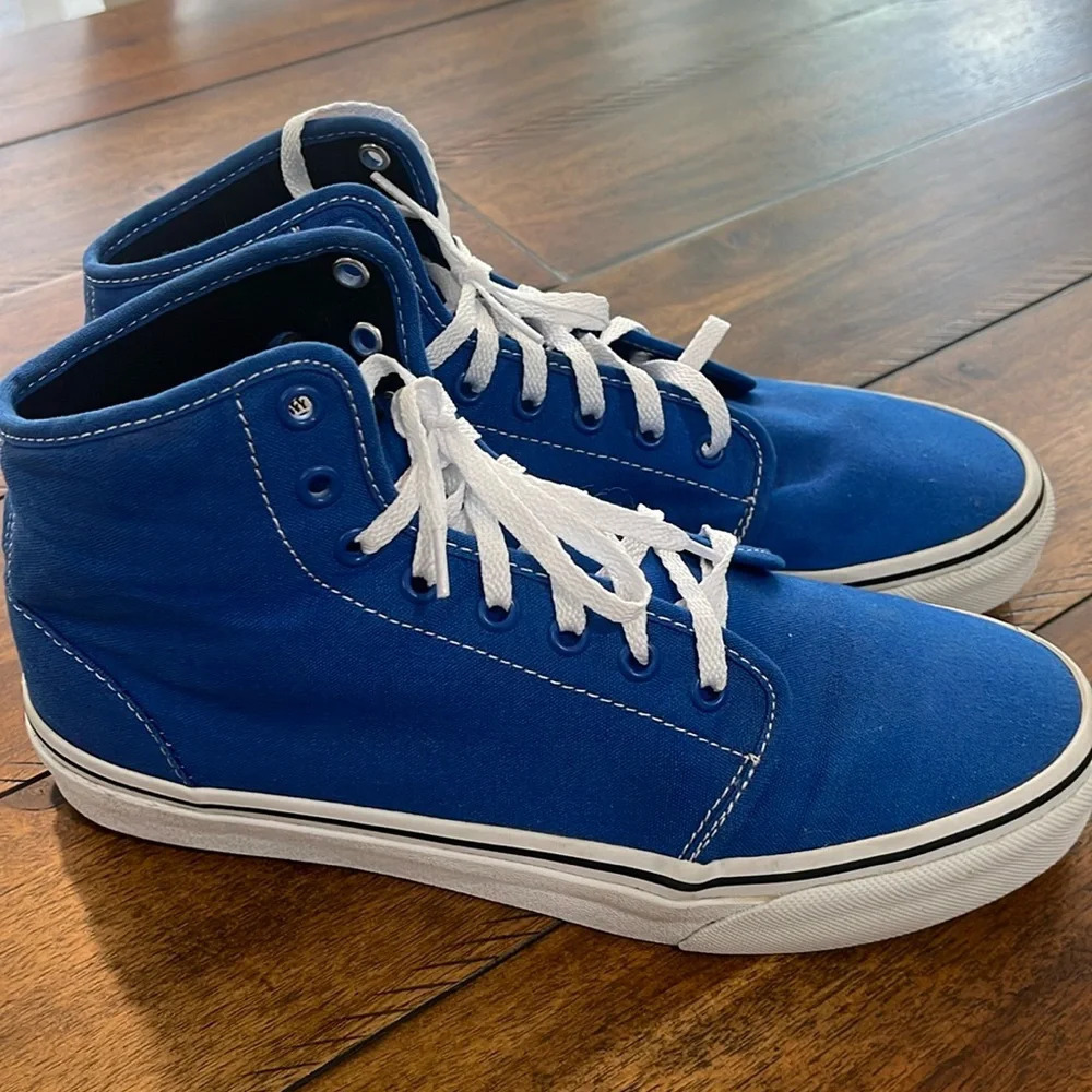 RARE Vans classic blue hi high top sz mens 9 womens 10.5 (RARE DEADSTOCK) unisex - Picture 1 of 16
